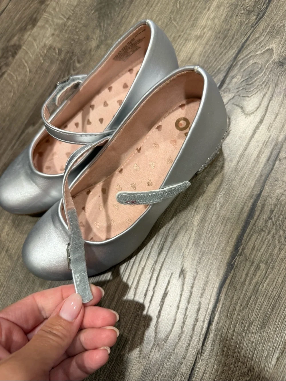 Girls Silver Mary Jane Flats - Comfortable Dress Shoes